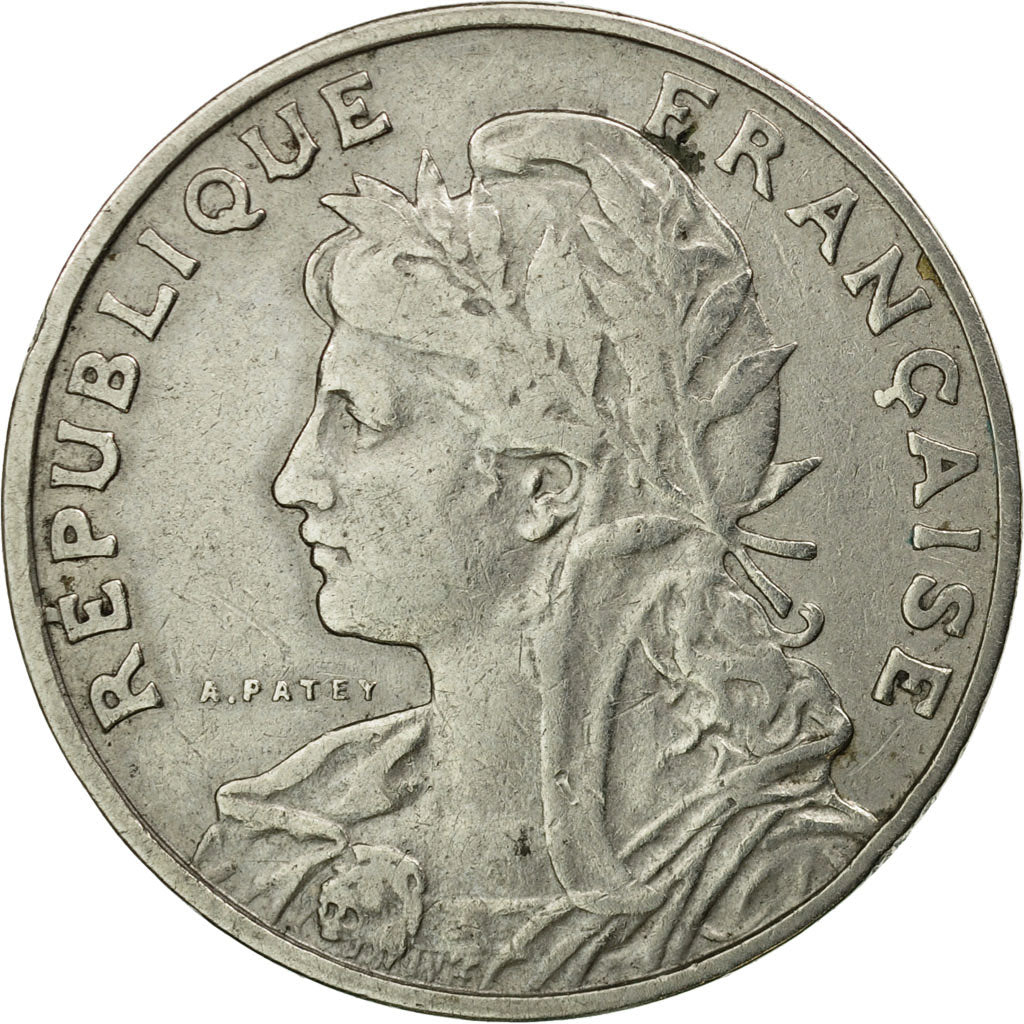 Moneda, Francia, Patey, 25 Centimes, 1903, Paris, BC+, Níquel, KM:855, Le