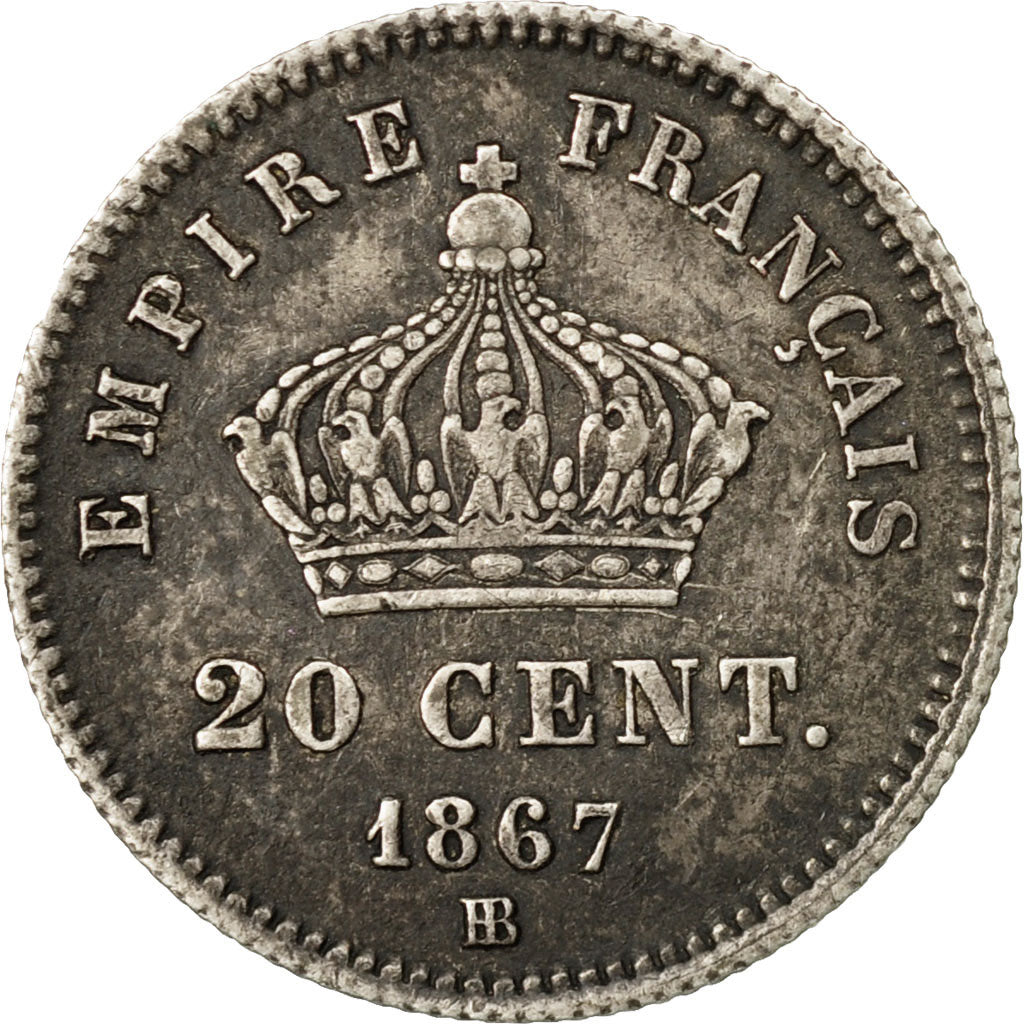 Coin, France, Napoleon III, Napoléon III, 20 Centimes, 1867, Strasbourg