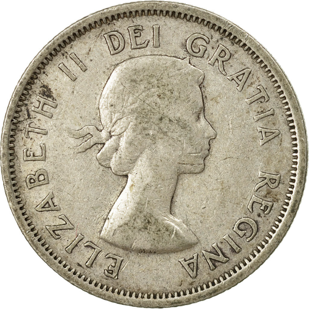 Coin, Canada, Elizabeth II, 25 Cents, 1955, Royal Canadian Mint, Ottawa