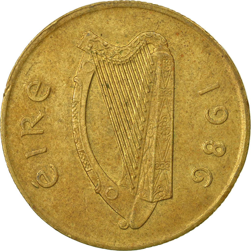 Coin, IRELAND REPUBLIC, 20 Pence, 1986, VF(30-35), Nickel-Bronze, KM:25