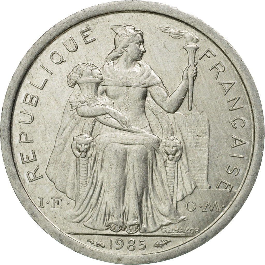 Coin, French Polynesia, Franc, 1985, Paris, AU(50-53), Aluminum, KM:11