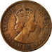 Moneda, Estados del Caribe Oriental , Elizabeth II, 2 Cents, 1955, MBC, Bronce