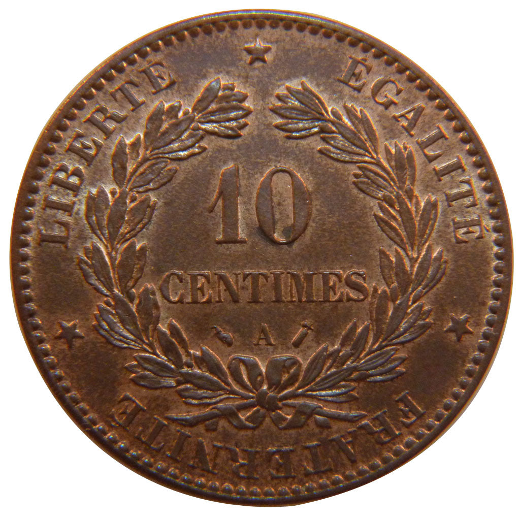 Francia, Cérès, 10 Centimes, 1887, Paris, SPL, Bronzo, Gadoury:265a