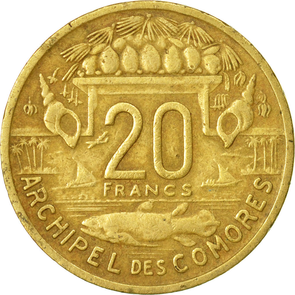 Coin, Comoros, 20 Francs, 1964, Paris, EF(40-45), Aluminum-Bronze, KM:8