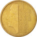 Coin, Netherlands, Beatrix, 5 Gulden, 1990, VF(30-35), Bronze Clad Nickel