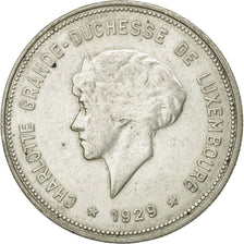 Coin, Luxembourg, Charlotte, 5 Francs, 1929, EF(40-45), Silver, KM:38