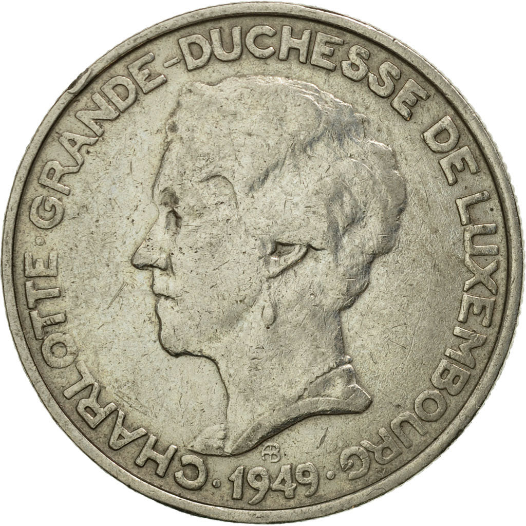 Monnaie, Luxembourg, Charlotte, 5 Francs, 1949, TTB, Copper-nickel, KM:50