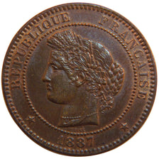 FRANCE, Cérès, 10 Centimes, 1887, Paris, KM #815.1, MS(60-62), Bronze, Gadoury #
