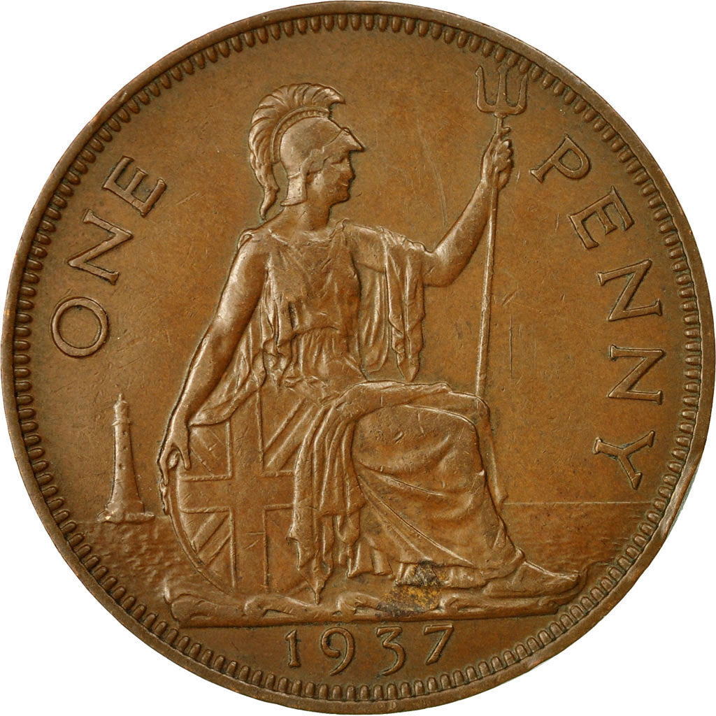 Monnaie, Grande-Bretagne, George VI, Penny, 1937, SUP, Bronze, KM:845