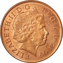 Coin, Great Britain, Elizabeth II, 2 Pence, 2009, EF(40-45), Copper Plated