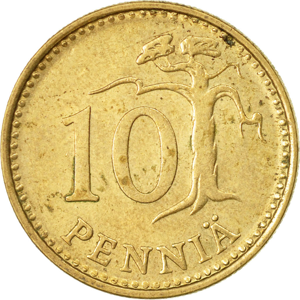 Coin, Finland, 10 Pennia, 1974, EF(40-45), Aluminum-Bronze, KM:46