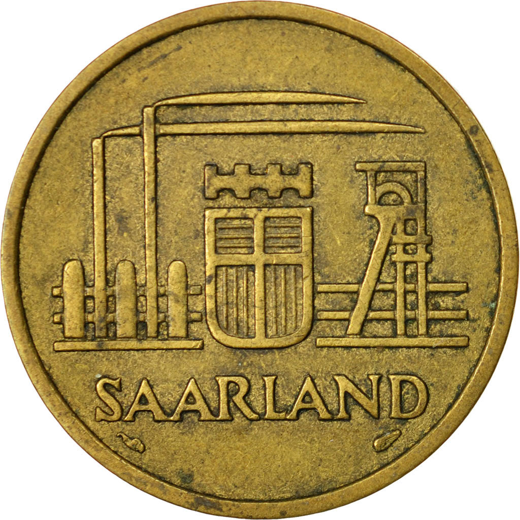 Coin, SAARLAND, 50 Franken, 1954, Paris, VG(8-10), Aluminum-Bronze, KM:3