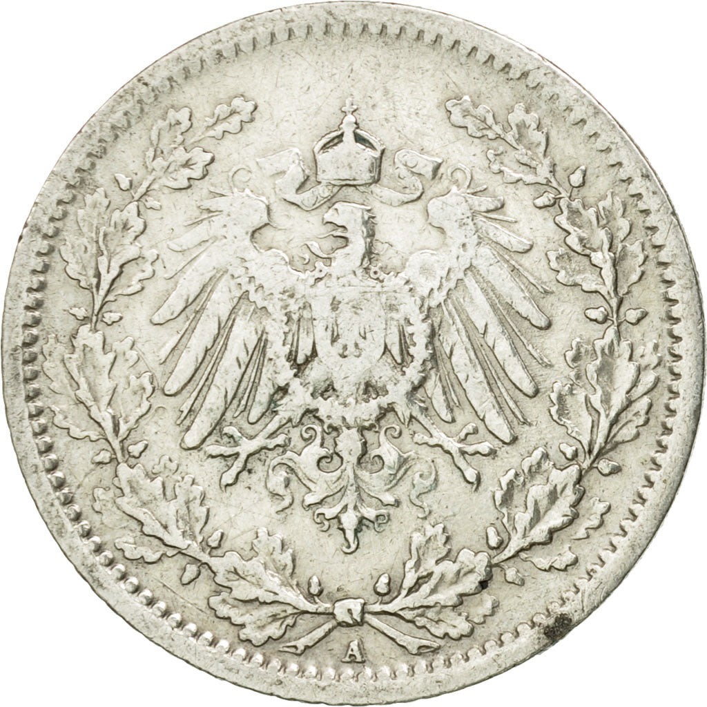 Coin, GERMANY - EMPIRE, 1/2 Mark, 1906, Berlin, AU(50-53), Silver, KM:17