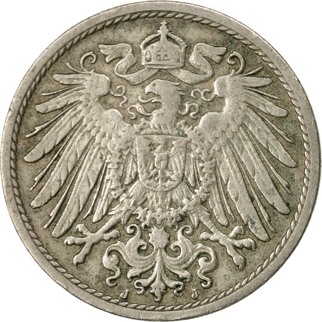 Coin, GERMANY - EMPIRE, Wilhelm II, 10 Pfennig, 1905, Hamburg, EF(40-45)