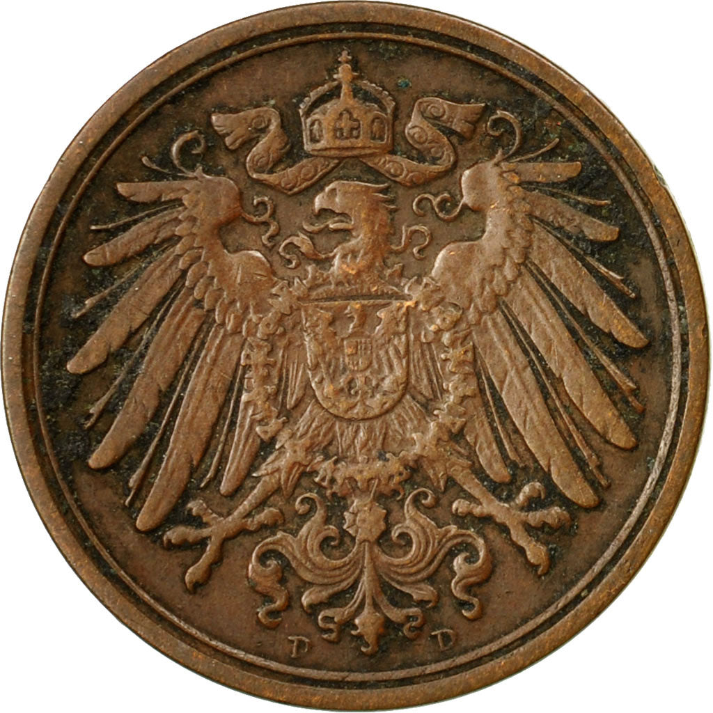 Munten, DUITSLAND - KEIZERRIJK, Wilhelm II, Pfennig, 1907, Munich, FR+, Koper