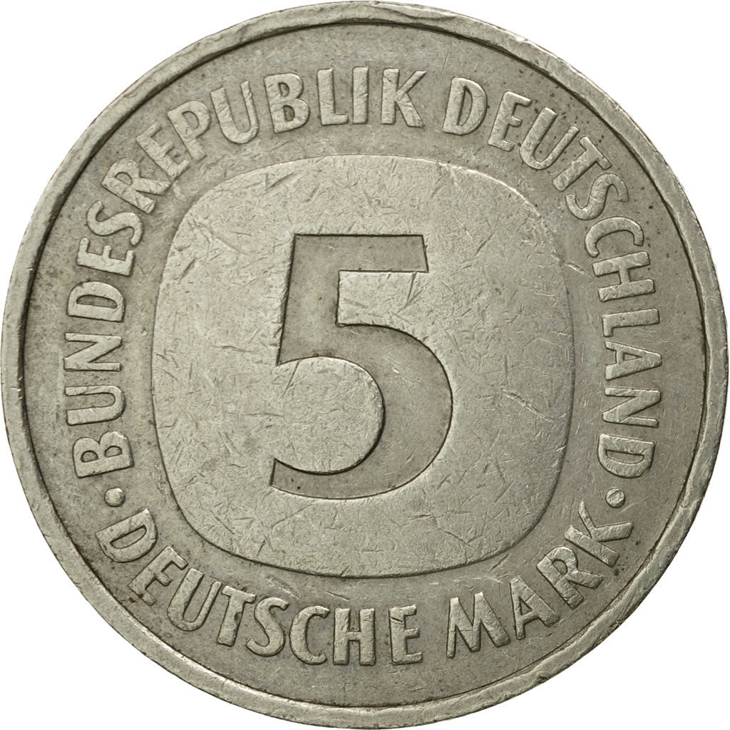 Coin, GERMANY - FEDERAL REPUBLIC, 5 Mark, 1977, Stuttgart, EF(40-45)