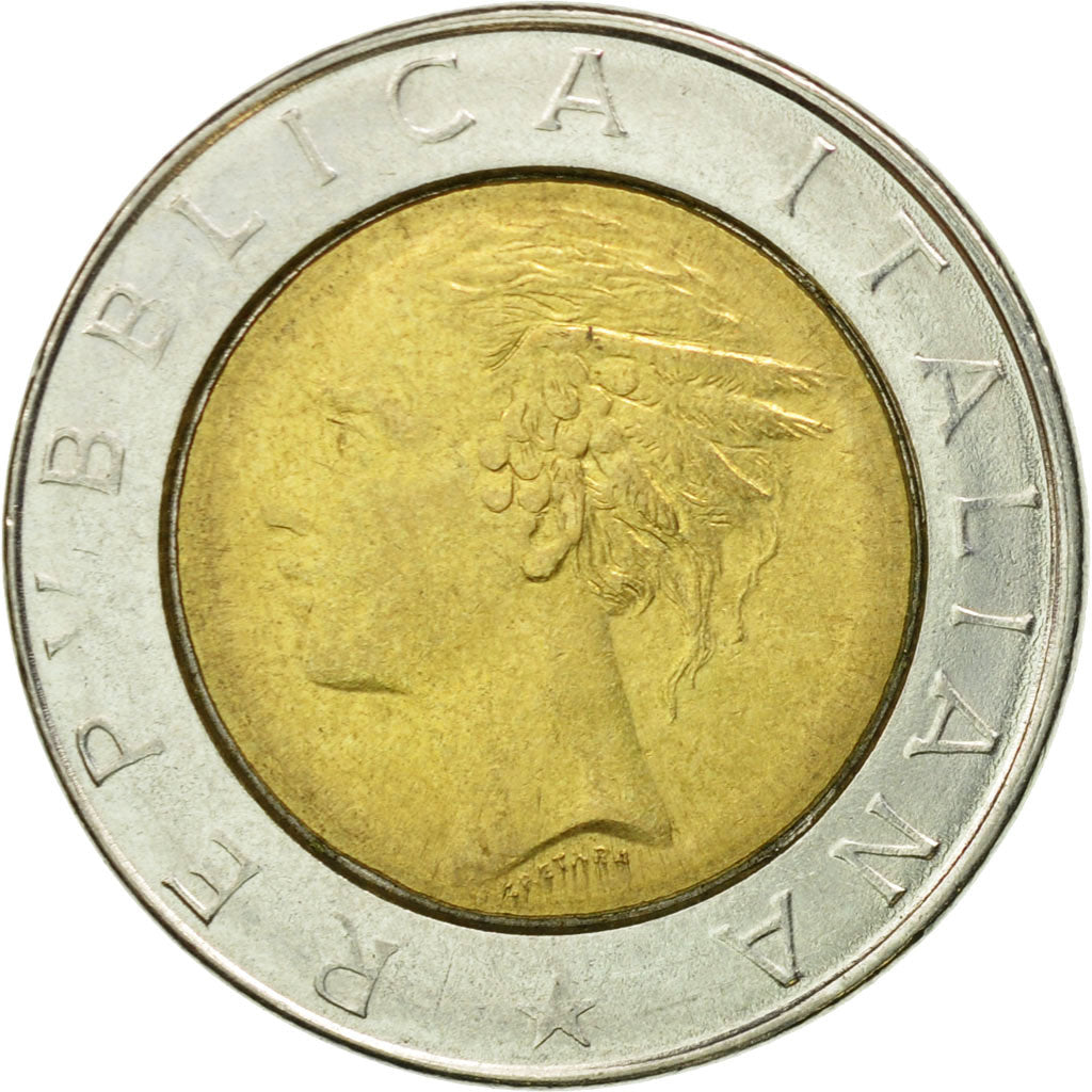 Coin, Italy, 500 Lire, 1985, Rome, AU(50-53), Bi-Metallic, KM:111
