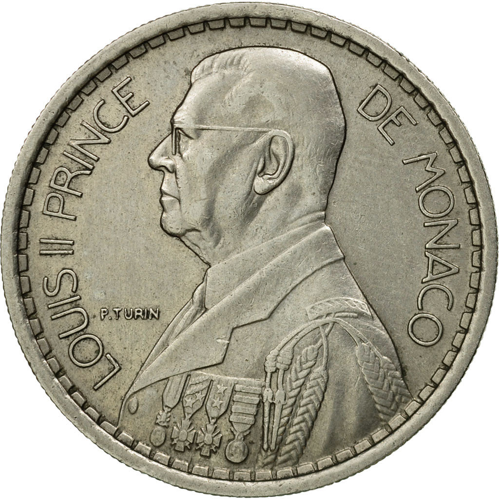 Coin, Monaco, Louis II, 10 Francs, 1946, Poissy, EF(40-45), Copper-nickel
