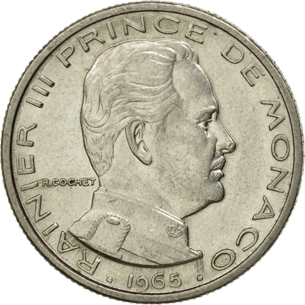 Moneda, Mónaco, Rainier III, 1/2 Franc, 1965, EBC, Níquel, KM:145