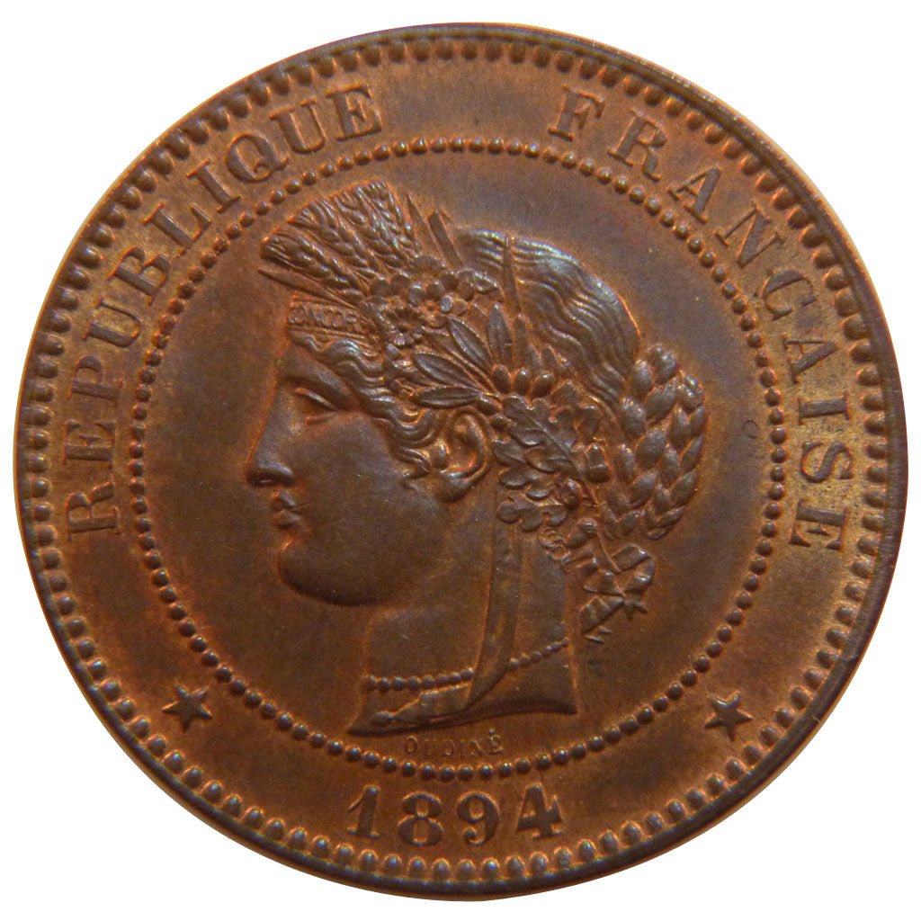 FRANCE, Cérès, 10 Centimes, 1894, Paris, KM #815.1, MS(60-62), Bronze, Gadoury #