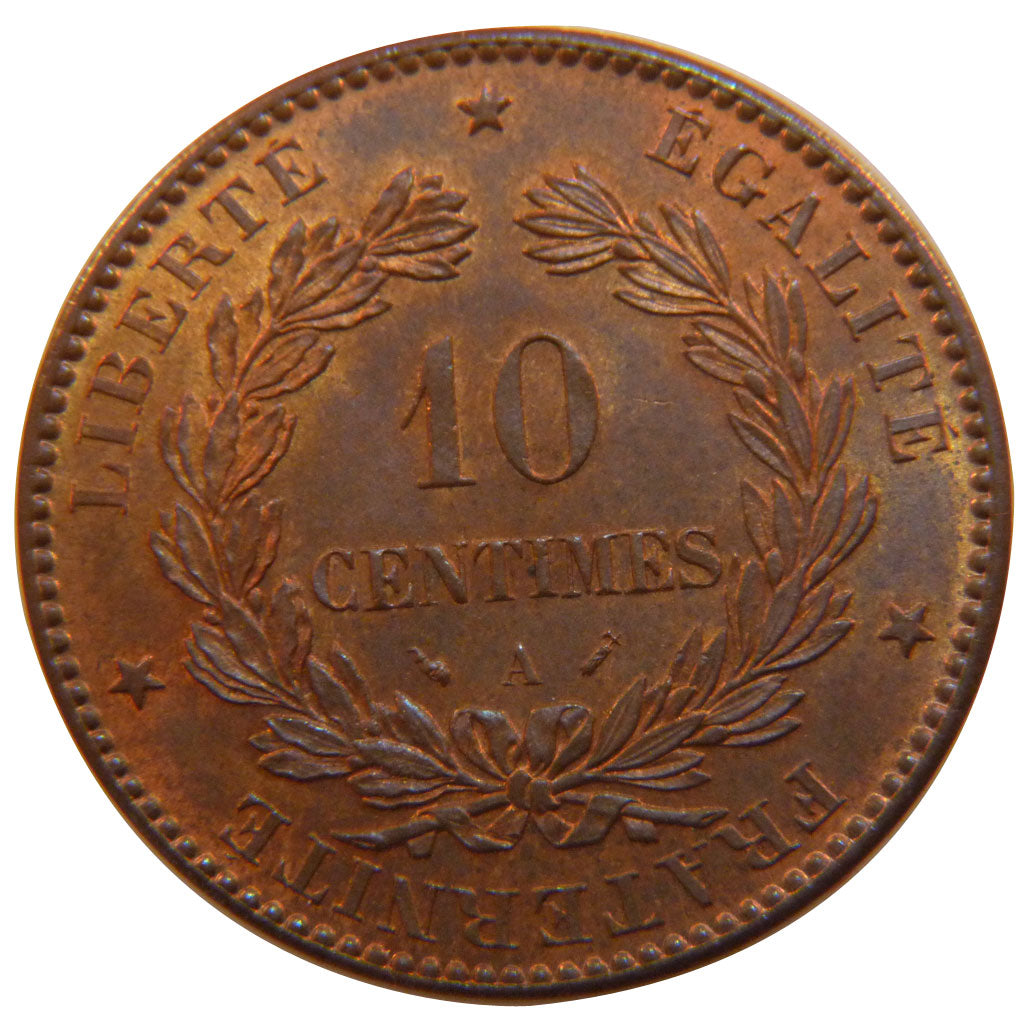 FRANCE, Cérès, 10 Centimes, 1894, Paris, KM #815.1, MS(60-62), Bronze, Gadoury #