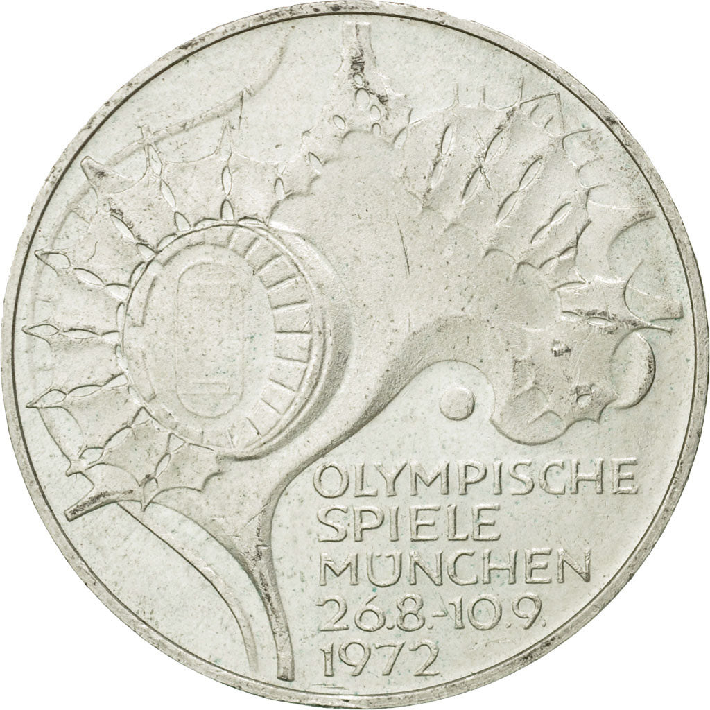 Coin, GERMANY - FEDERAL REPUBLIC, 10 Mark, 1972, Stuttgart, EF(40-45), Silver