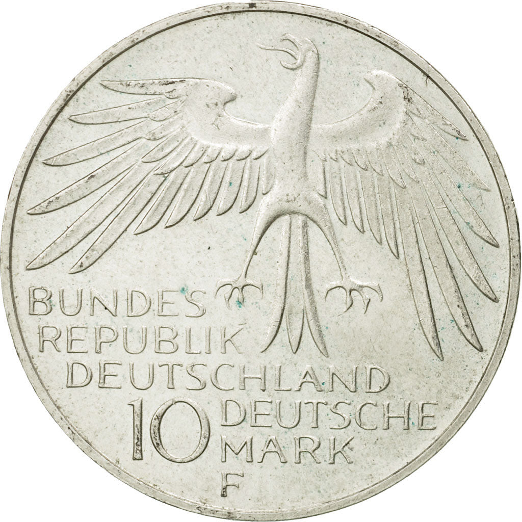 Coin, GERMANY - FEDERAL REPUBLIC, 10 Mark, 1972, Stuttgart, EF(40-45), Silver