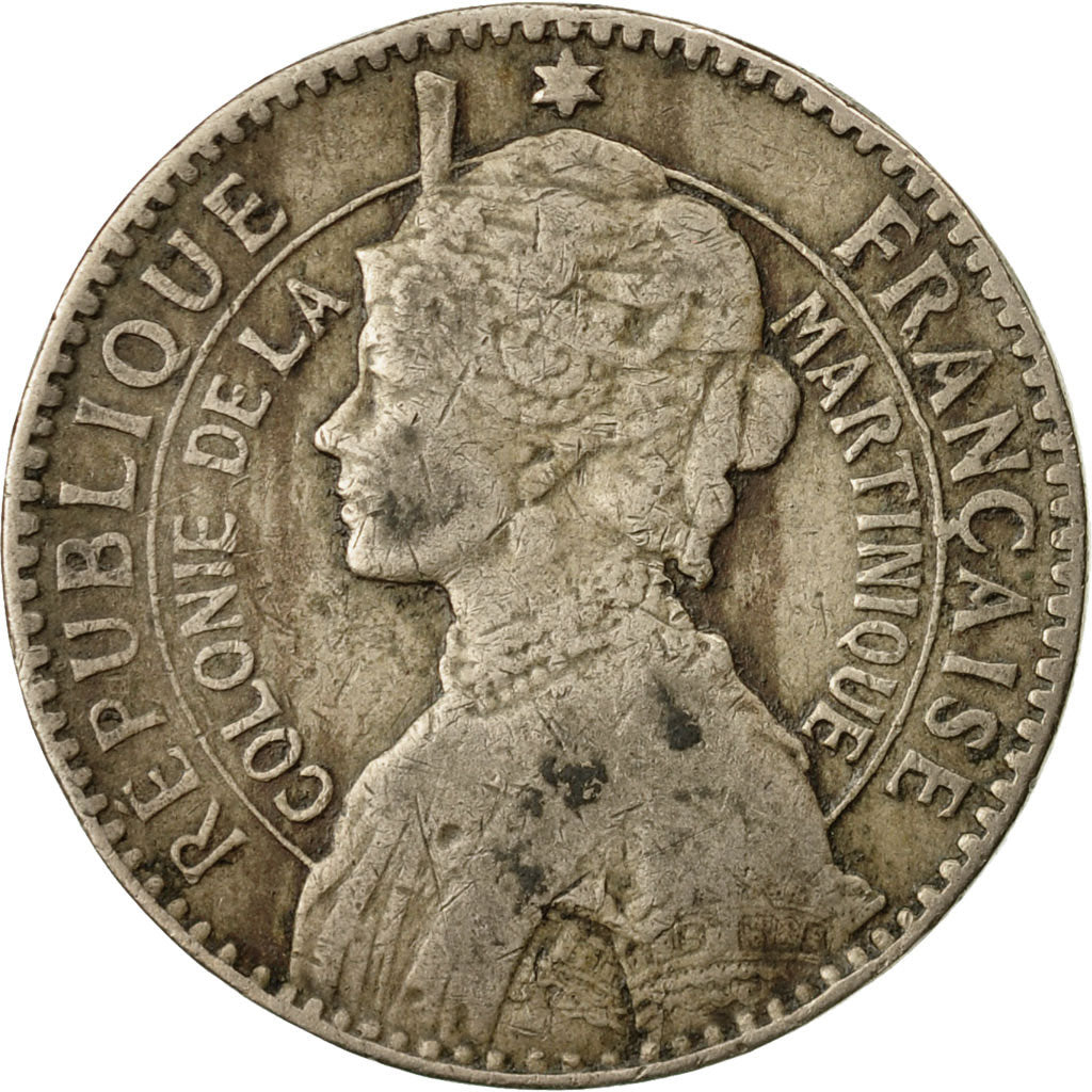 Moneda, Martinica, Franc, 1897, Paris, BC+, Cobre - níquel, KM:41