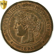 Moneta, Francia, Cérès, 10 Centimes, 1895, Paris, PCGS, MS64RB, SPL+, Bronzo