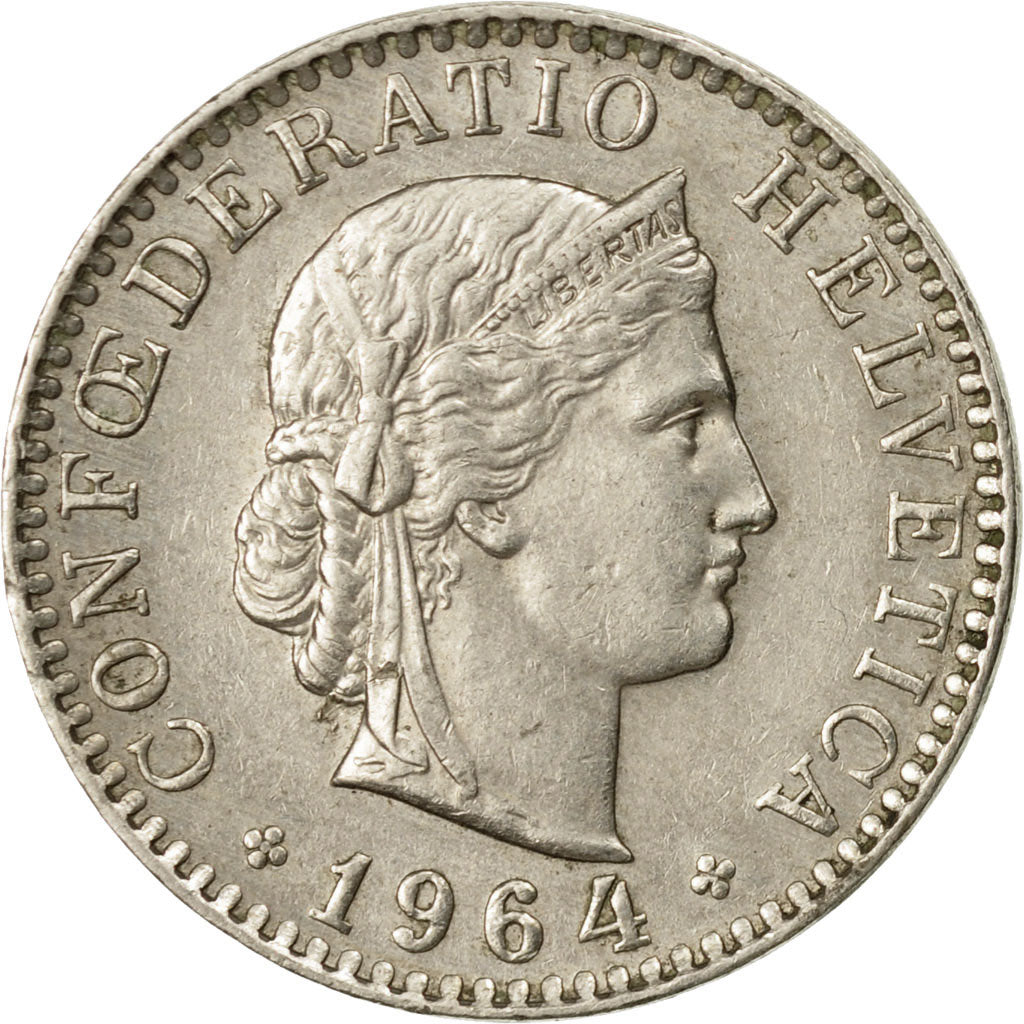 Münze, Schweiz, 20 Rappen, 1964, Bern, S+, Copper-nickel, KM:29a