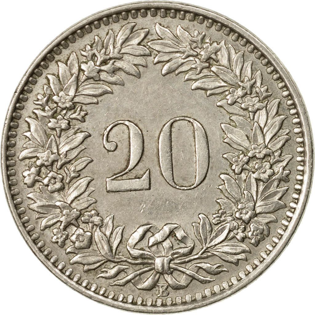 Münze, Schweiz, 20 Rappen, 1964, Bern, S+, Copper-nickel, KM:29a