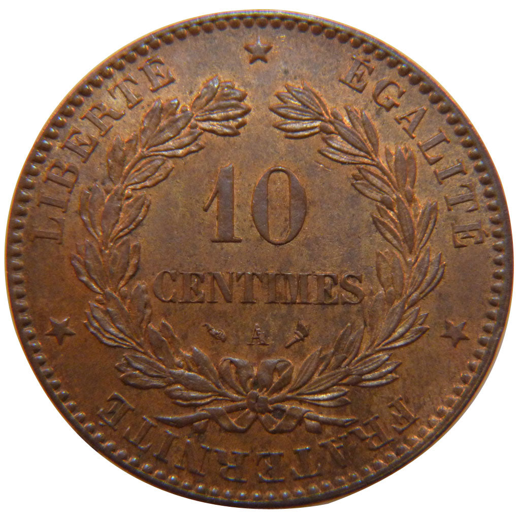 FRANCE, Cérès, 10 Centimes, 1897, Paris, KM #815.1, MS(60-62), Bronze, Gadoury #