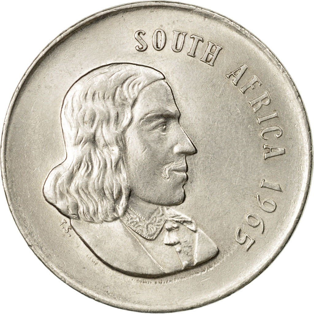 Coin, South Africa, 20 Cents, 1965, AU(50-53), Nickel, KM:69.1
