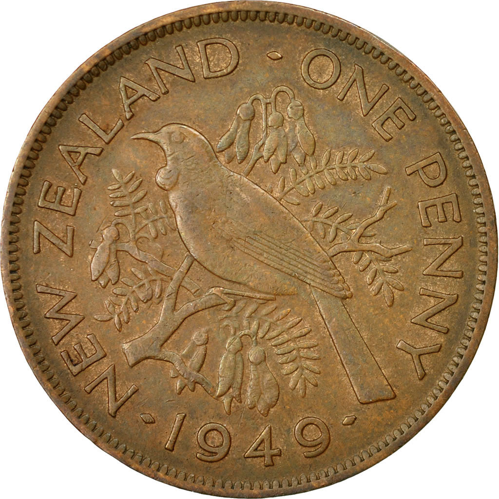 Munten, Nieuw Zeeland, George VI, Penny, 1949, ZF, Bronze, KM:21