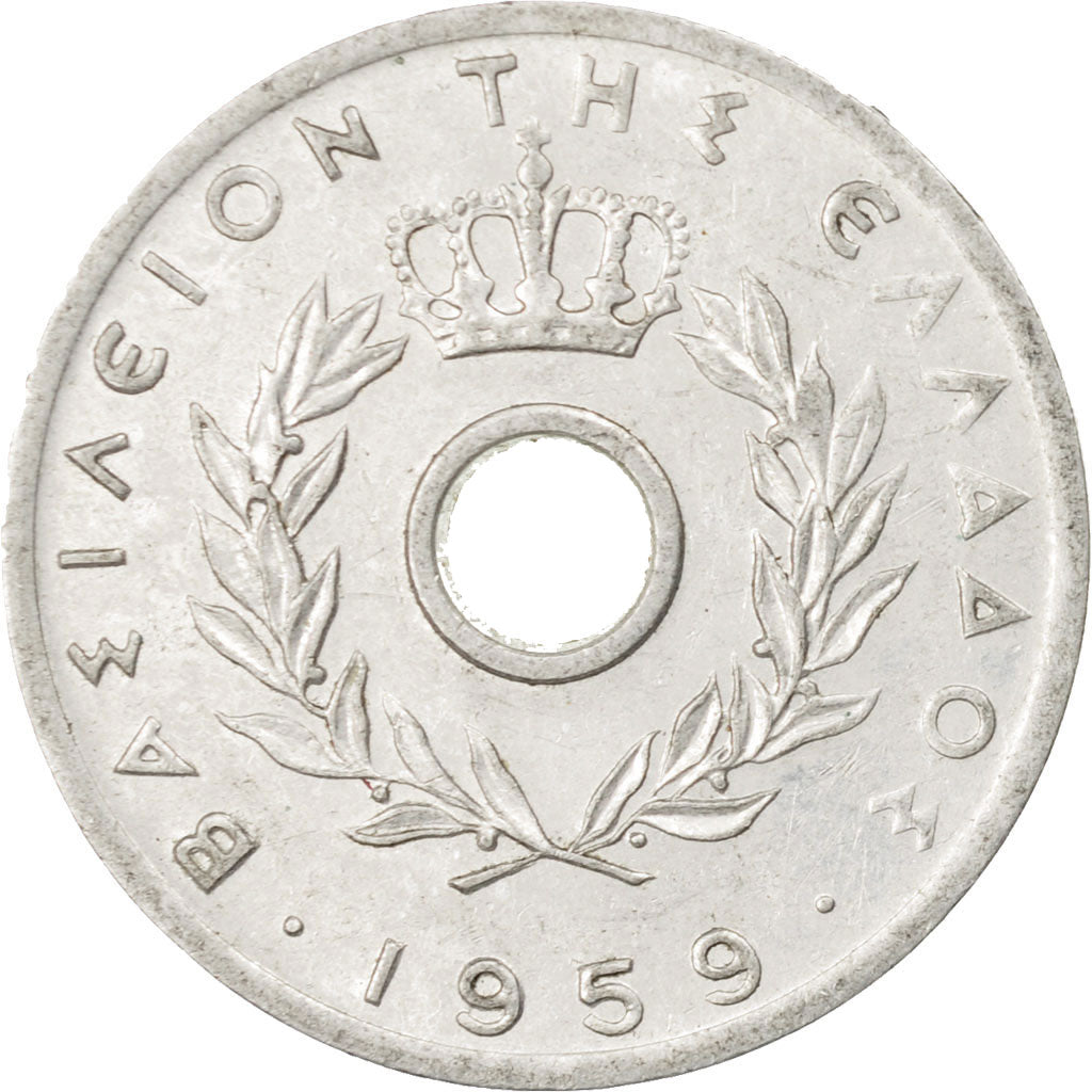 Moneta, Grecia, 10 Lepta, 1959, BB+, Alluminio, KM:78