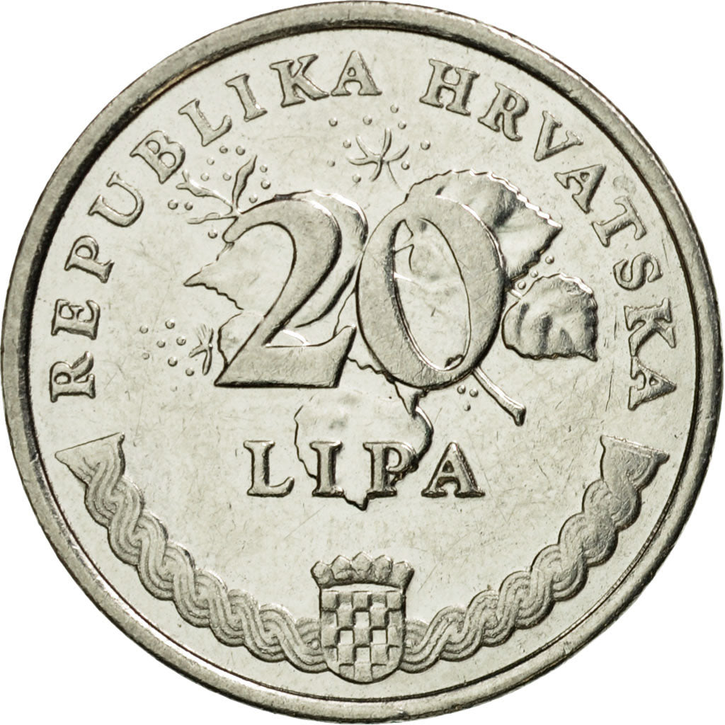 Munten, Kroatië, 20 Lipa, 2015, ZF+, Copper-Nickel-Zinc