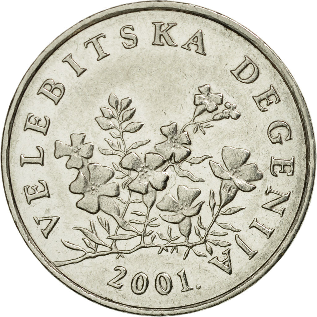 Munten, Kroatië, 50 Lipa, 2001, ZF+, Nickel plated steel, KM:8