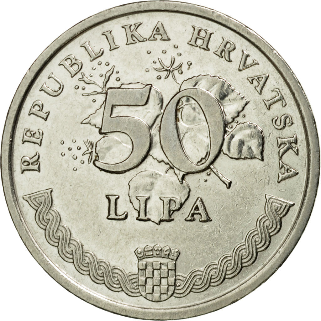 Munten, Kroatië, 50 Lipa, 2001, ZF+, Nickel plated steel, KM:8