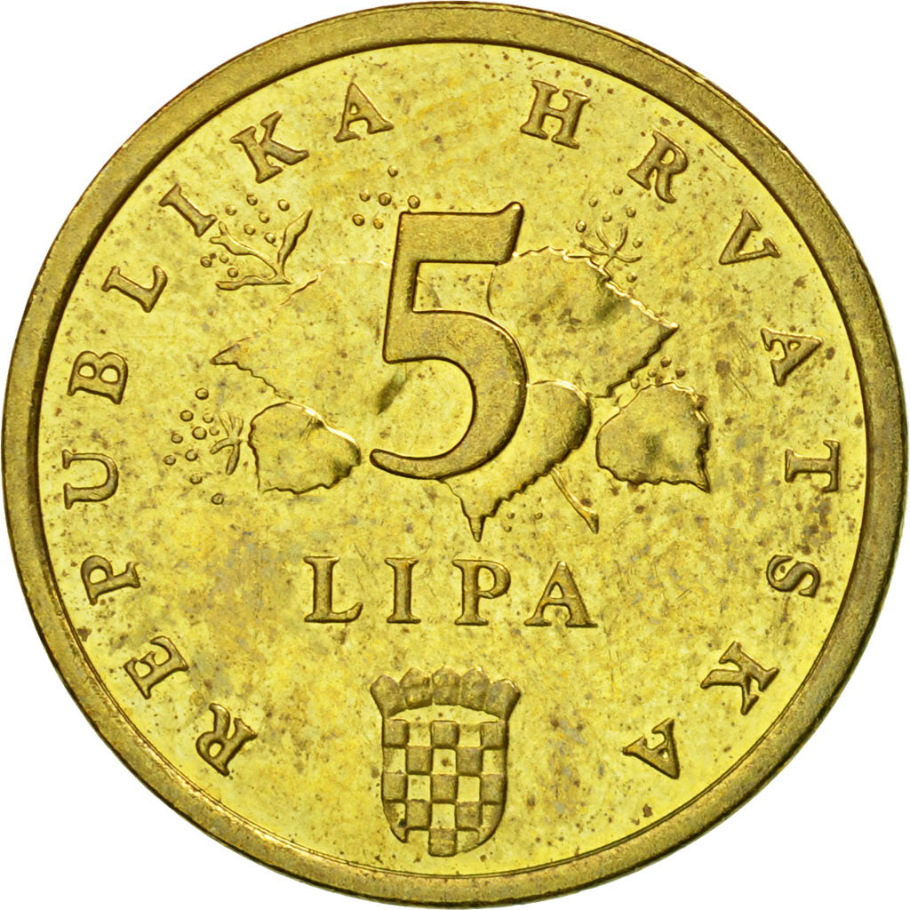 Moneta, Chorwacja, 5 Lipa, 2015, EF(40-45), Mosiądz platerowany stalą