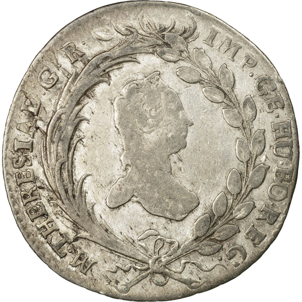 Coin, Austria, Maria Theresa, 10 Kreuzer, 1765, Hall, VF(30-35), Silver, KM:1809