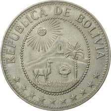 Moneda, Bolivia, 50 Centavos, 1974, MBC, Níquel recubierto de acero, KM:190