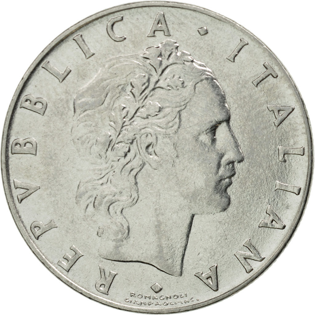 Coin, Italy, 50 Lire, 1967, Rome, AU(50-53), Stainless Steel, KM:95.1