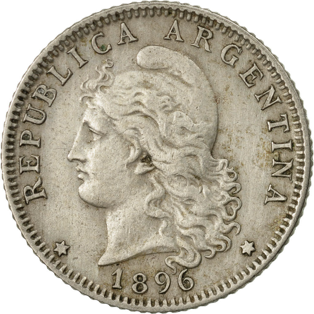 Coin, Argentina, 20 Centavos, 1896, EF(40-45), Copper-nickel, KM:36