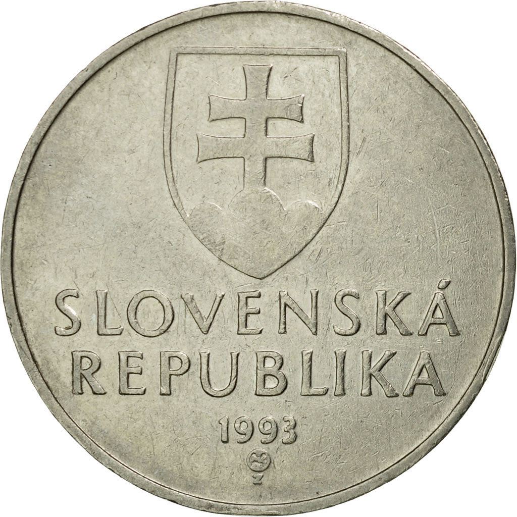 Coin, Slovakia, 2 Koruna, 1993, VF(30-35), Nickel plated steel, KM:13