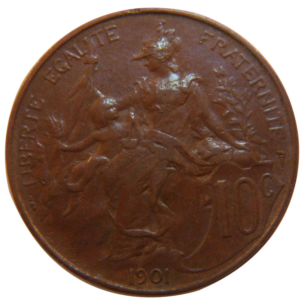 FRANCE, Dupuis, 10 Centimes, 1901, MS(60-62), Bronze, 30, Gadoury #277, 9.70