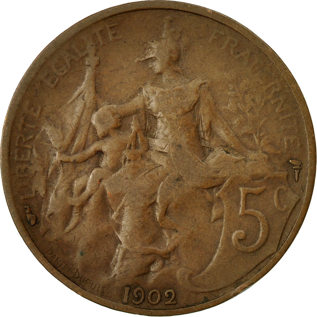 Coin, France, Dupuis, 5 Centimes, 1902, Paris, VF(30-35), Bronze, KM:842