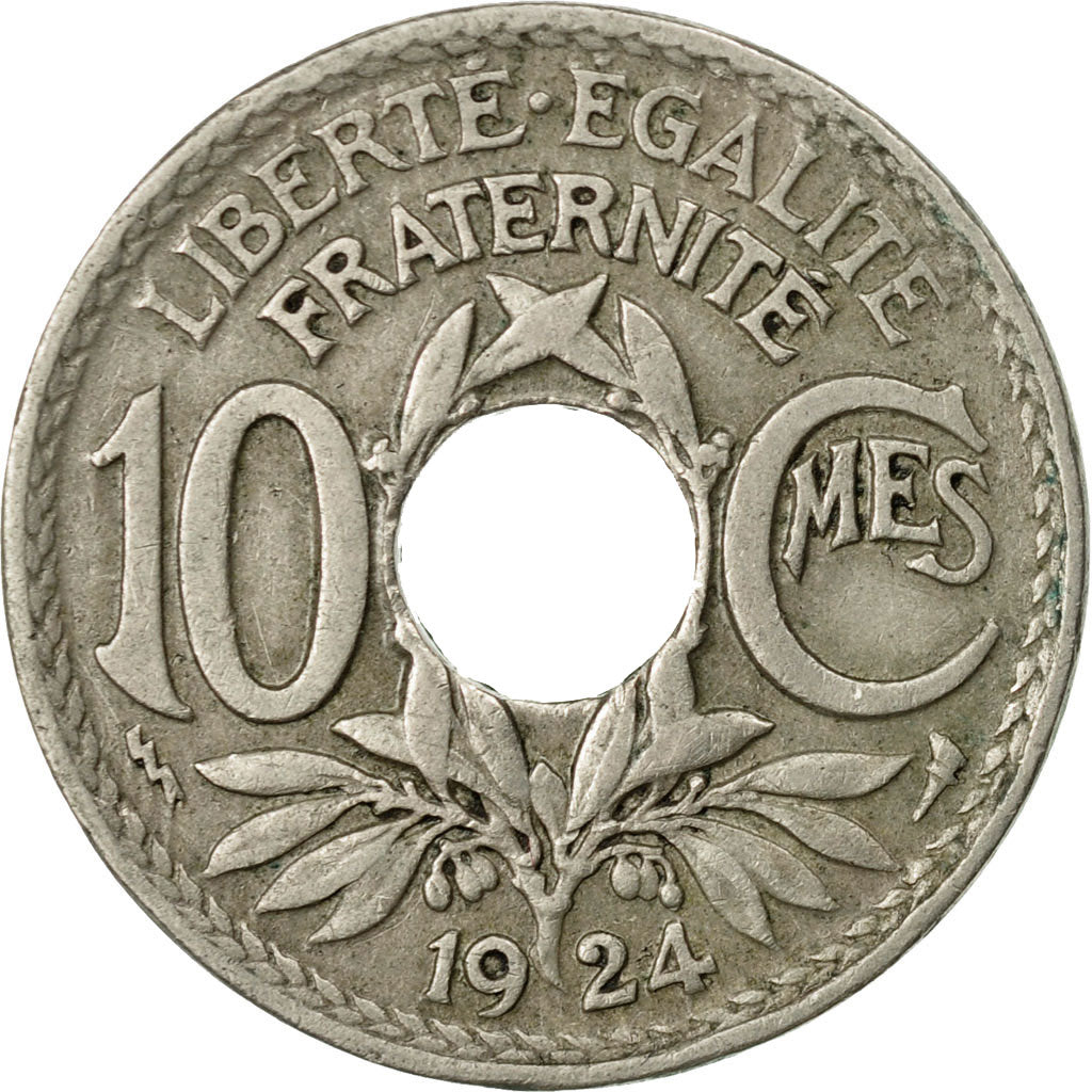 Monnaie, France, Lindauer, 10 Centimes, 1924, Poissy, TB+, Copper-nickel