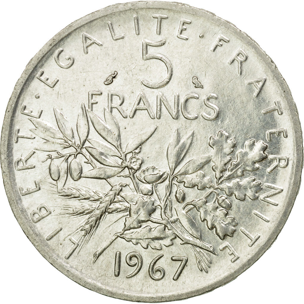 Moneda, Francia, Semeuse, 5 Francs, 1967, Paris, EBC, Plata, KM:926, Le