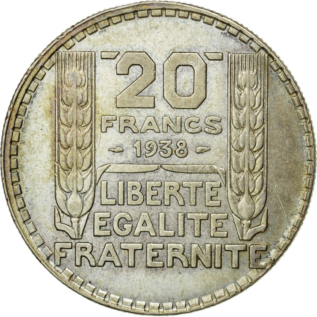 Coin, France, Turin, 20 Francs, 1938, Paris, AU(55-58), Silver, KM:879, Le