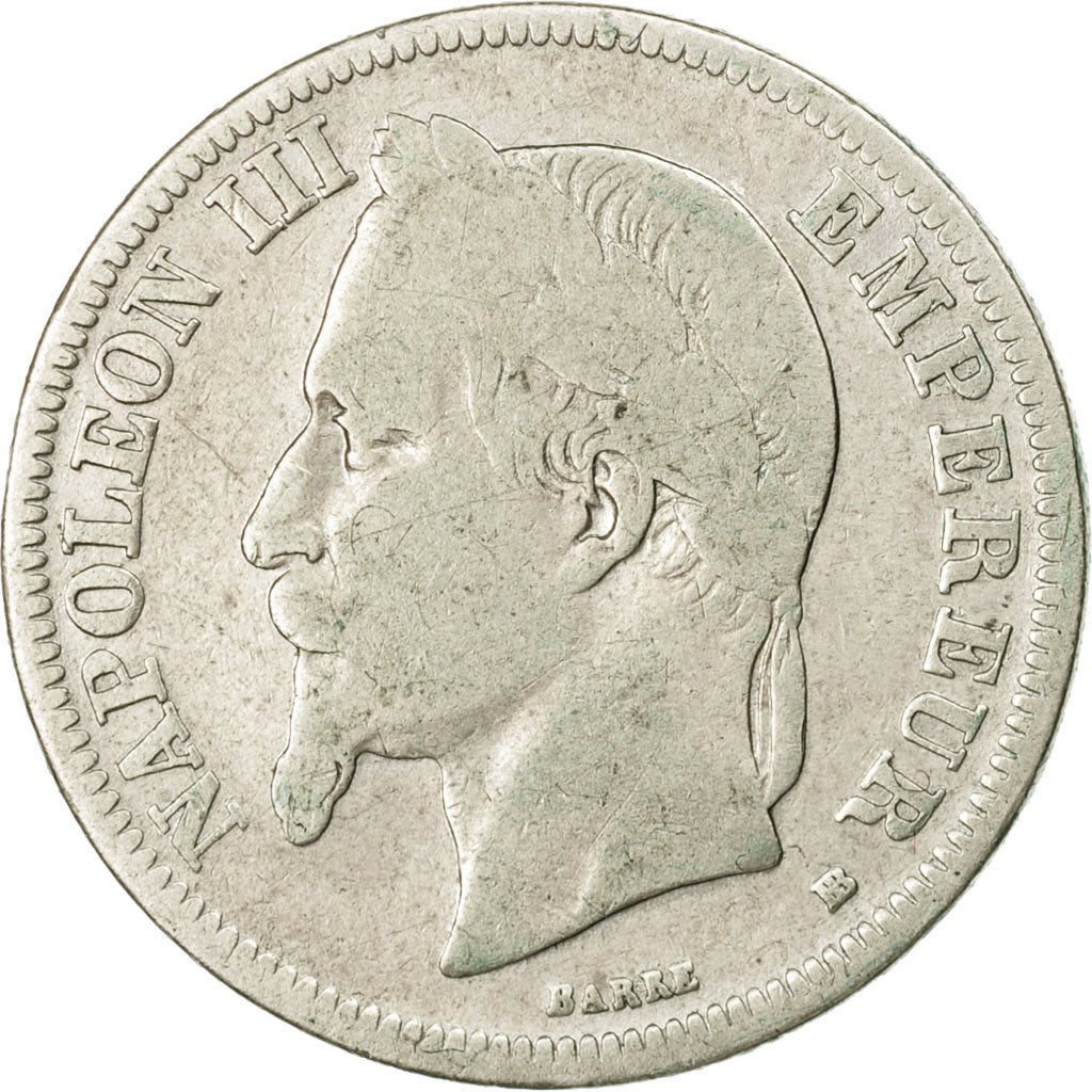 Coin, France, Napoleon III, Napoléon III, 2 Francs, 1866, Strasbourg, F(12-15)